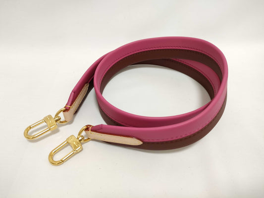 LOUIS VUITTON Signature Strap, Brown/Pink, Signature Canvas with Gold Hardware