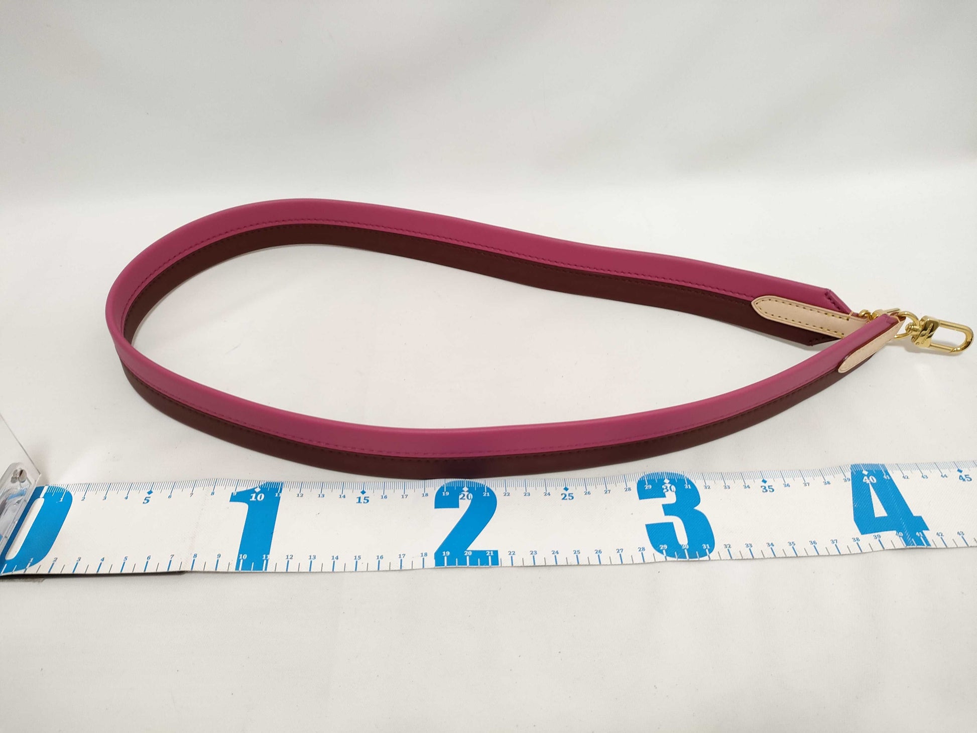 LOUIS VUITTON Signature Strap, Brown/Pink, Signature Canvas with Gold Hardware