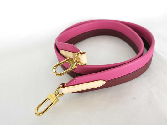 LOUIS VUITTON Signature Strap, Brown/Pink, Signature Canvas with Gold Hardware