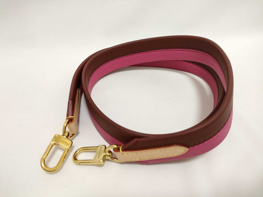 LOUIS VUITTON Signature Strap, Brown/Pink, Signature Canvas with Gold Hardware