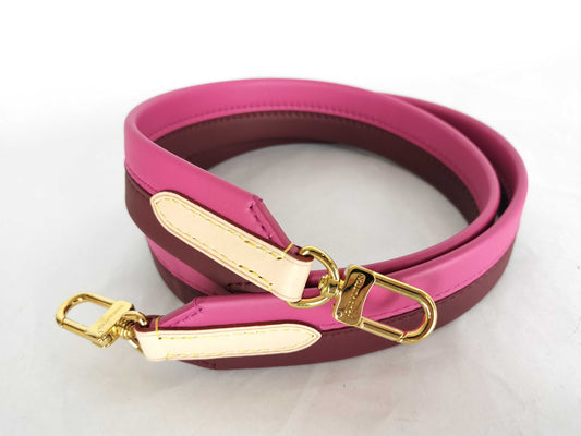 LOUIS VUITTON Signature Strap, Brown/Pink, Signature Canvas with Gold Hardware