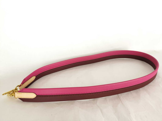 LOUIS VUITTON Signature Strap, Brown/Pink, Signature Canvas with Gold Hardware