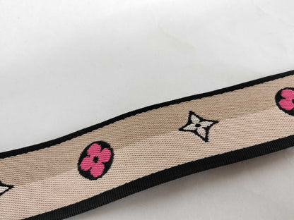 LOUIS VUITTON Signature Strap, Beige/Black/Pink, Signature Canvas with Gold Hardware
