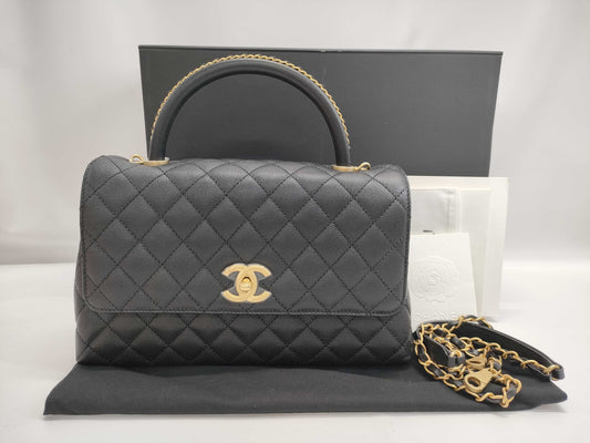 CHANEL Caviar Skin Coco Handle 29 Caviar/Black Handbag