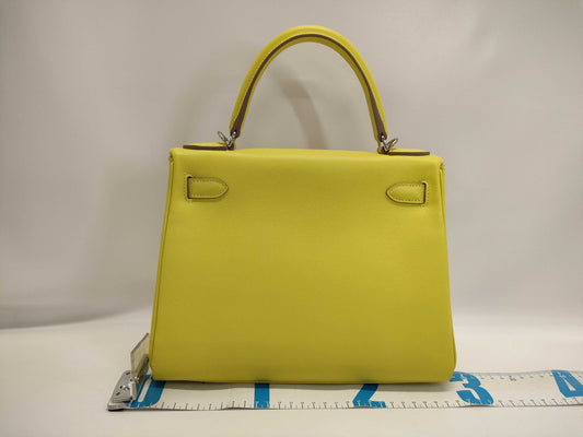 HERMES Kelly 28 Swift/Lemon Yellow Handbag