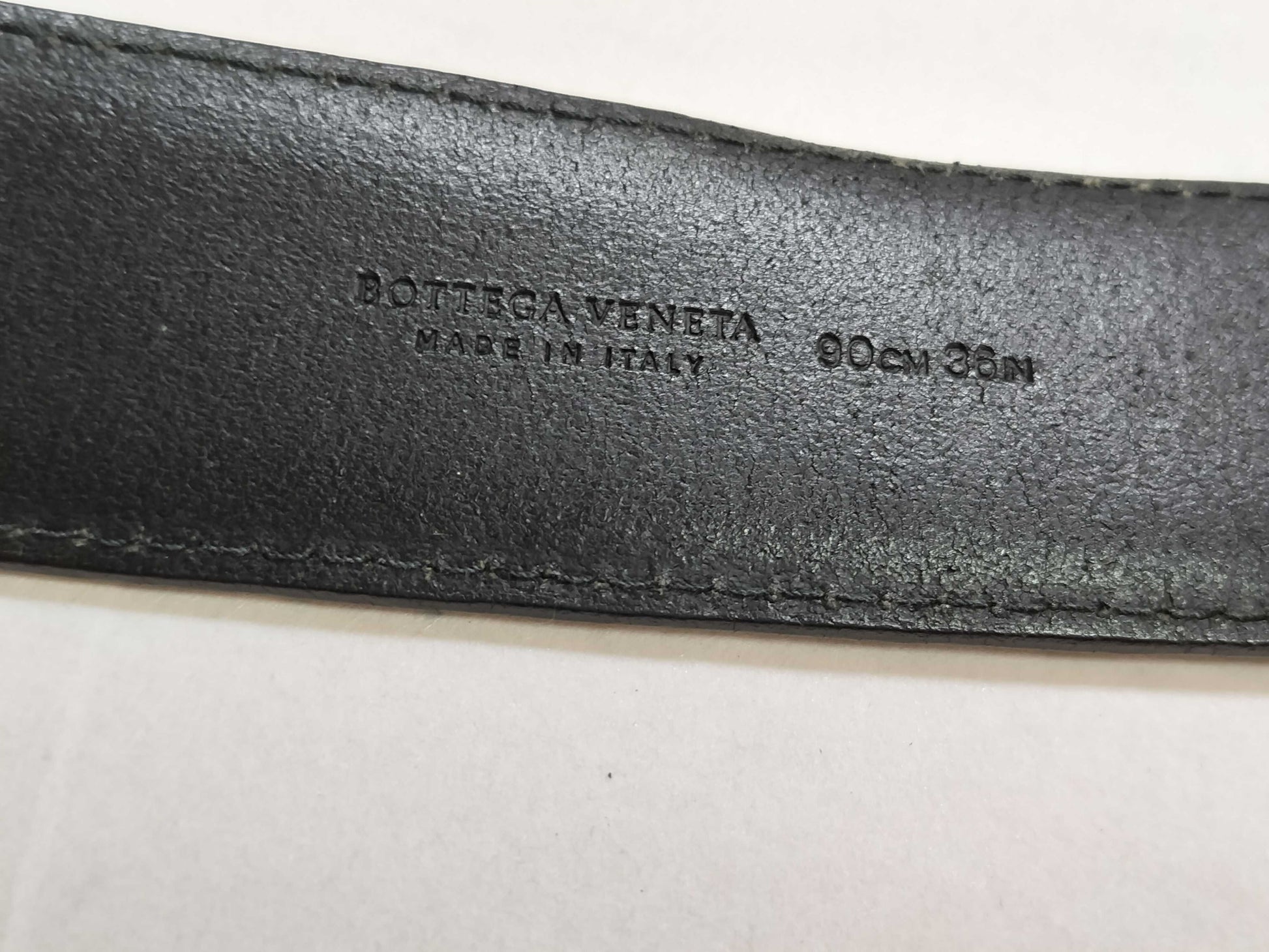 BOTTEGA VENETA Intrecciato Leather Belt in Black