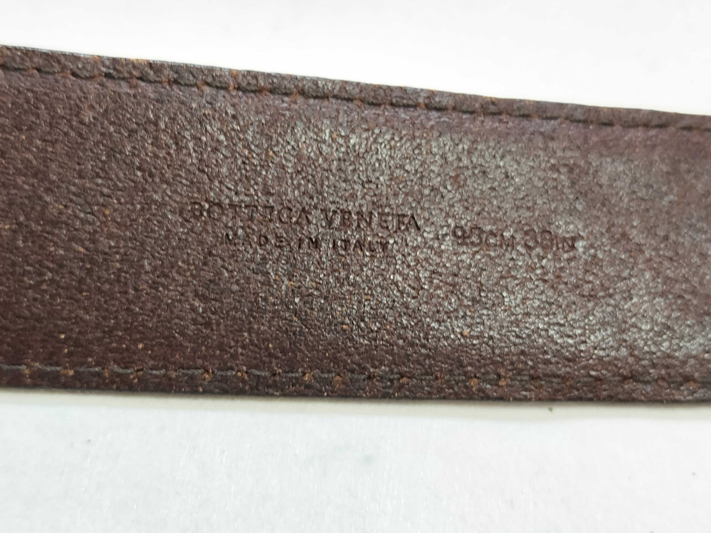 BOTTEGA VENETA Intrecciato Leather Belt, Brown