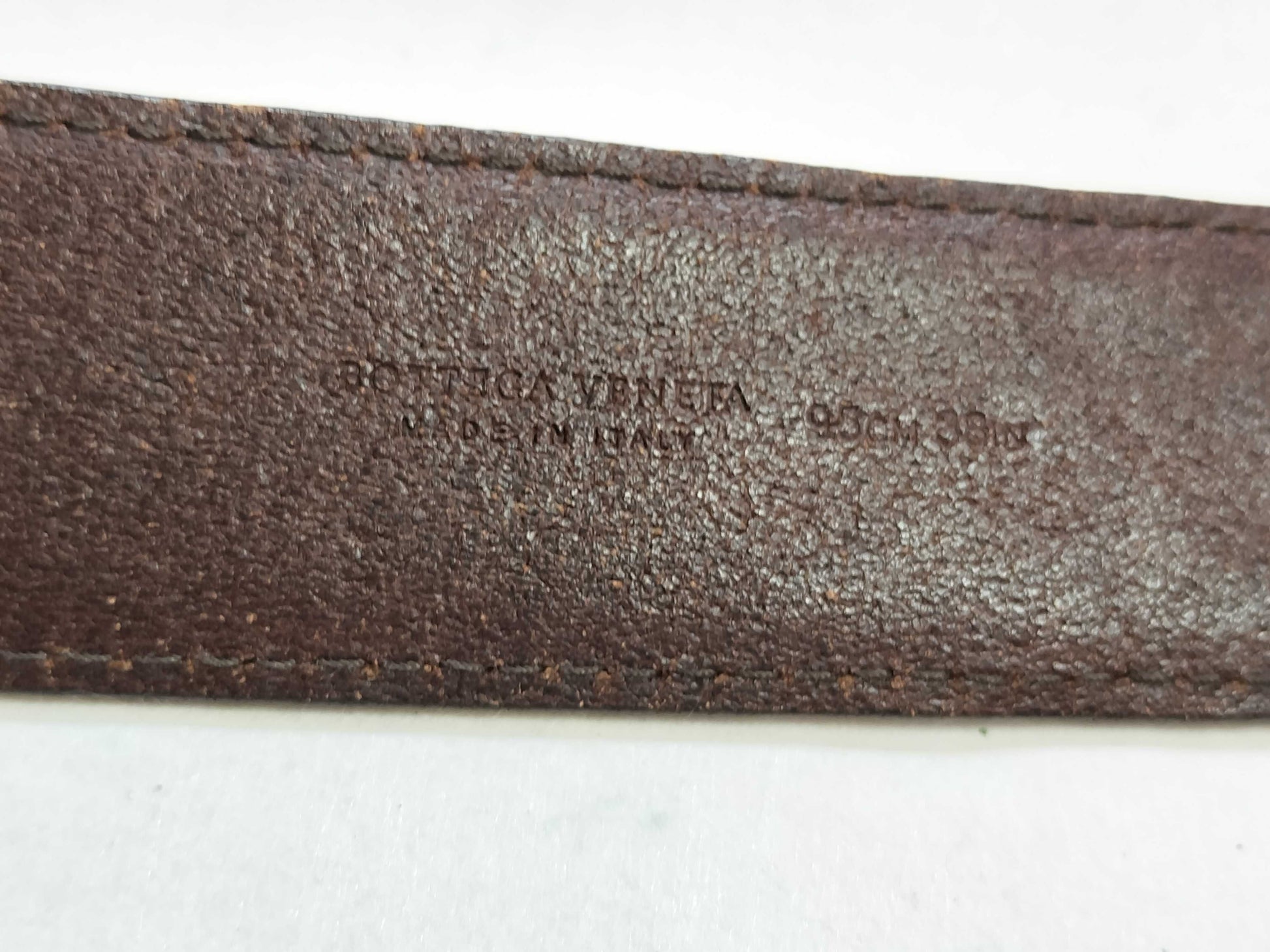 BOTTEGA VENETA Intrecciato Leather Belt, Brown