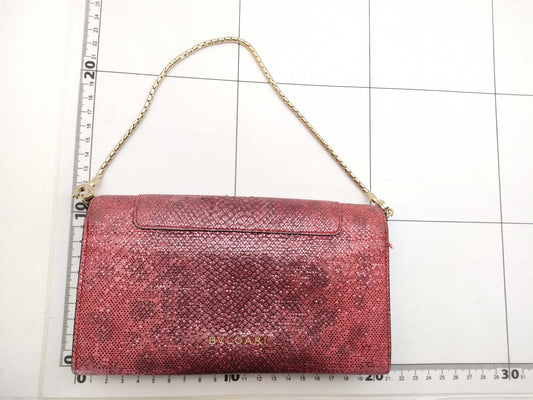 BVLGARI Serpenti Python Chain Wallet EL・N18・287232 Pink Wallet