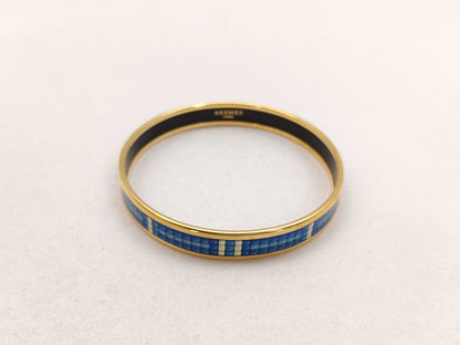 HERMES Hermes Emaille GP Bangle Gold x Blue Bracelet/Bangle