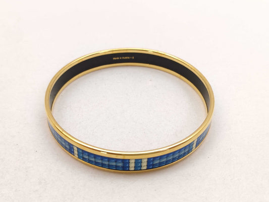 HERMES Hermes Emaille GP Bangle Gold x Blue Bracelet/Bangle