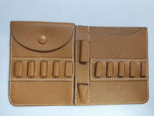 HERMES Leather Accessory Case Brown Other Accessories