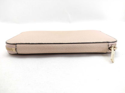 Valextra Leather Long Wallet Baby Pink