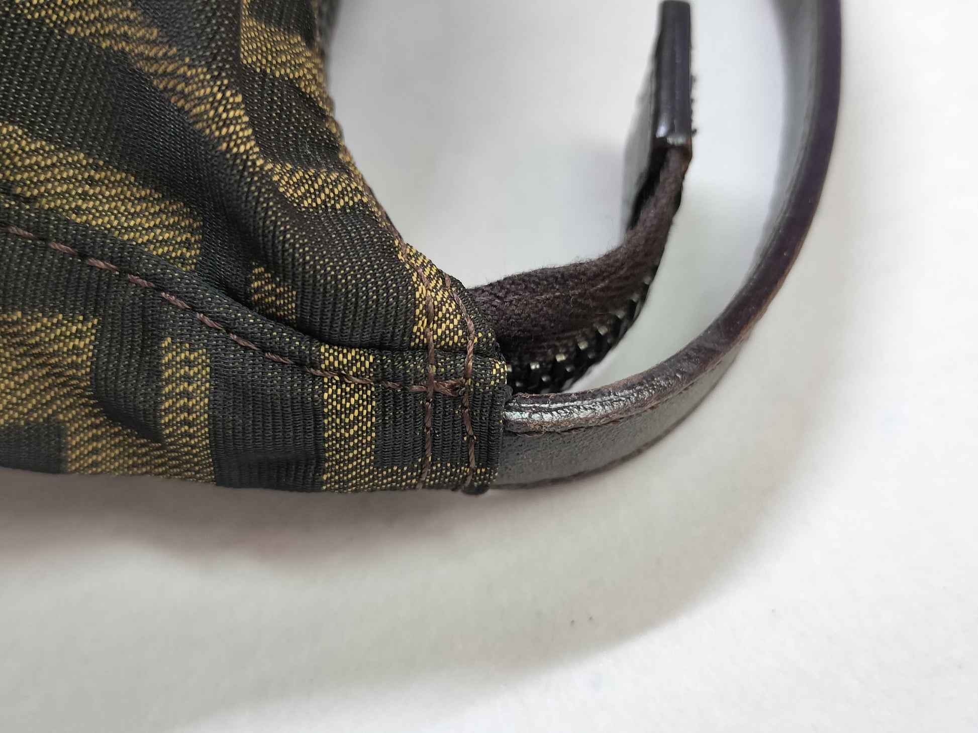 FENDI Zucca pattern nylon canvas pouch 2349-8N0001-019 Khaki