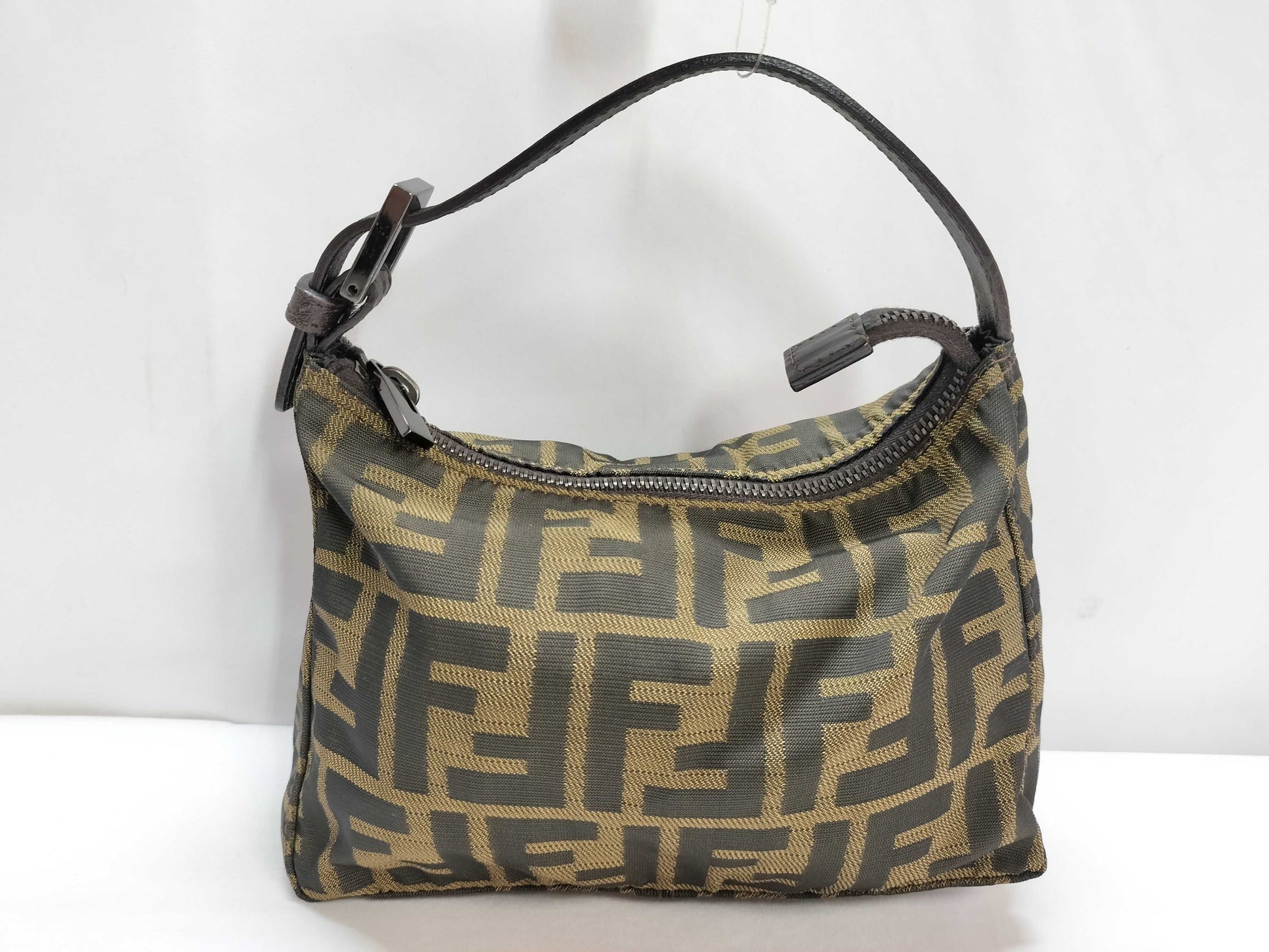 FENDI Zucca pattern nylon canvas pouch 2349-8N0001-019 Khaki