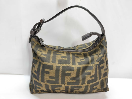 FENDI Zucca pattern nylon canvas pouch 2349-8N0001-019 Khaki