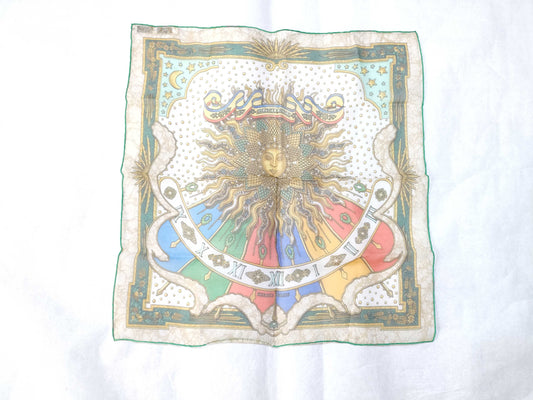 HERMES Carré 40 Seize the Day Silk Scarf Green