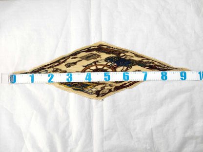 HERMES Pleated Carré 90 Steamboat Silk Scarf, Beige