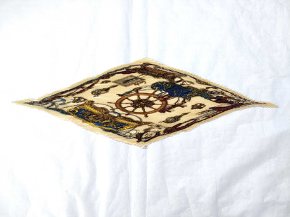 HERMES Pleated Carré 90 Steamboat Silk Scarf, Beige