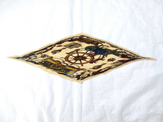 HERMES Pleated Carré 90 Steamboat Silk Scarf, Beige