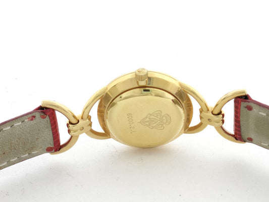 GUCCI Model Number 6000.2.L Serial Number 0249068 GP/Leather/QZ White Dial Non-Working/No Operational Guarantee Women's Watch
