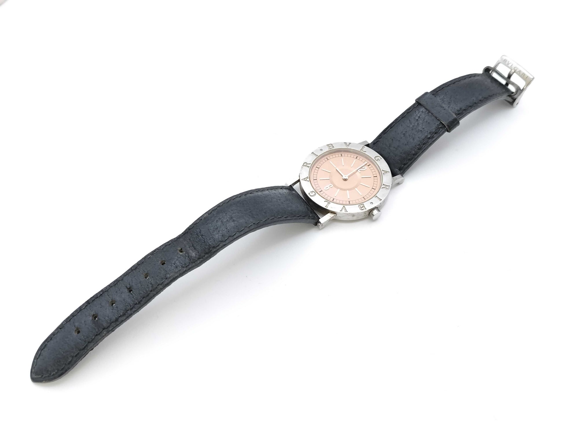 BVLGARI BB33SL L238252 Quartz Movement, Pink Beige Dial, Not Working/No Operational Guarantee, Boys' Watch