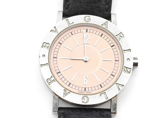 BVLGARI BB33SL L238252 Quartz Movement, Pink Beige Dial, Not Working/No Operational Guarantee, Boys' Watch