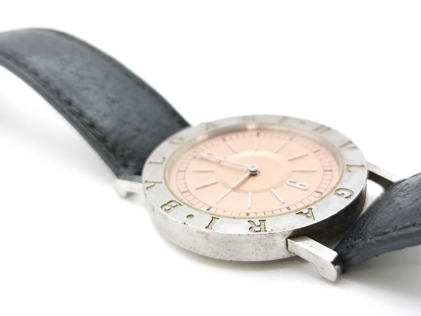 BVLGARI BB33SL L238252 Quartz Movement, Pink Beige Dial, Not Working/No Operational Guarantee, Boys' Watch