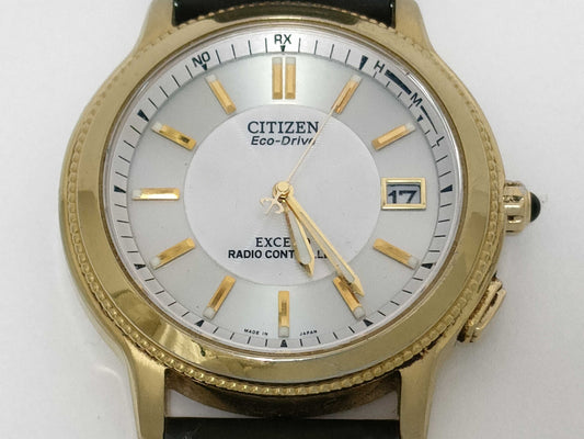 CITIZEN Exceed Eco-Drive H410-T007724 550119 GP/Leather/Solar White Dial Men's Watch