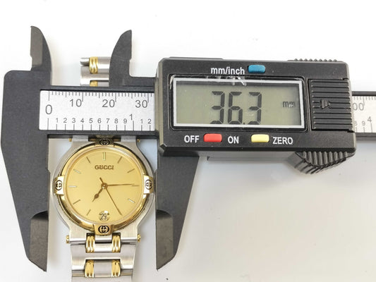 GUCCI 9000M 0229136 SS/GP/QZ Gold Dial Non-Working/No Operational Guarantee Women's Watch