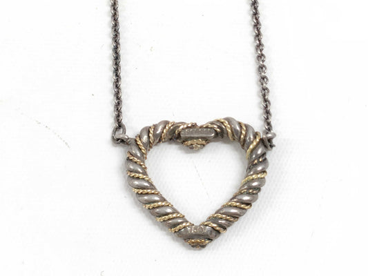 Tiffany & Co. Twisted Heart Necklace 750/925 Silver Necklace
