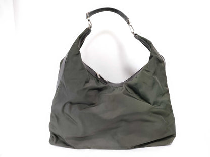 GUCCI Nylon Canvas Shoulder Bag Khaki