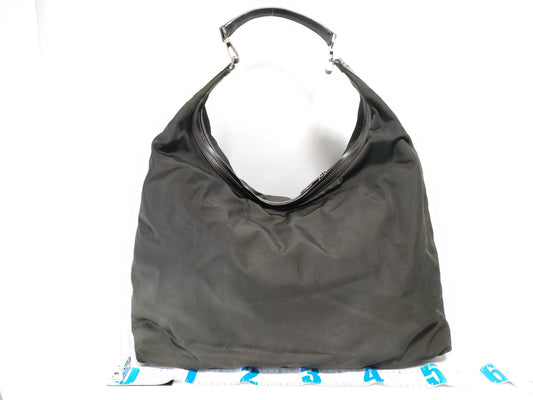 GUCCI Nylon Canvas Shoulder Bag Khaki