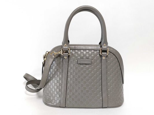 GUCCI Guccissima Gucci Micro GG Guccissima 2-way handbag 449654 486628 Gray handbag