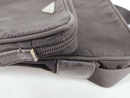 PRADA Nylon Prada Triangle Logo Tessuto Shoulder Bag Black Shoulder Bag