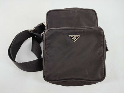 PRADA Nylon Prada Triangle Logo Tessuto Shoulder Bag Black Shoulder Bag