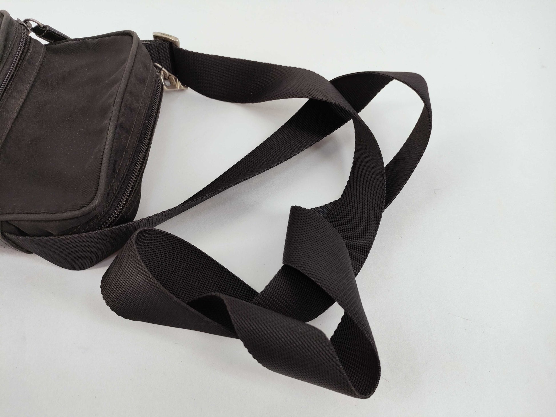 PRADA Nylon Prada Triangle Logo Tessuto Shoulder Bag Black Shoulder Bag