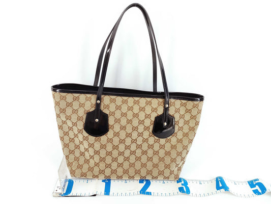 GUCCI GG Canvas Tote Bag 211976 212792 Brown
