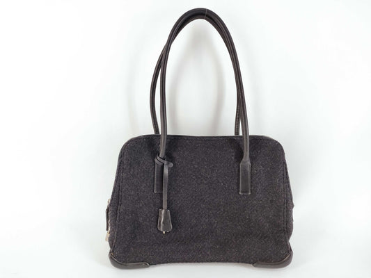 PRADA Prada Wool Handbag Black Handbag