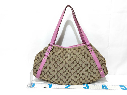 GUCCI GG Canvas Tote Bag 130736 002122 Brown x Pink