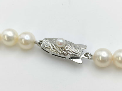 TASAKI Pearl Necklace, approx. 6.5-6.9mm diameter, sterling silver, 26.8g 