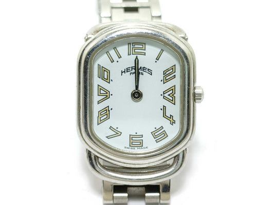 HERMES Rallye RA1.210 1172262 SS/QZ White Dial Non-Working/No Operational Guarantee Women's Watch