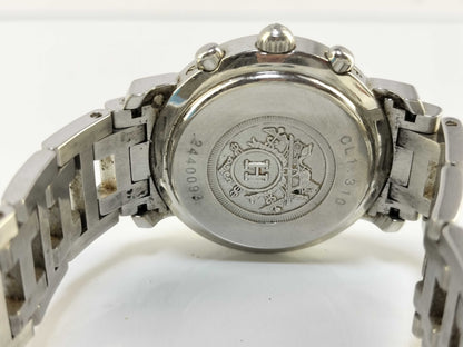 HERMES Clipper Chronograph CL1.310 2440093 Stainless Steel/Quick-Duty White Dial Women's Watch 