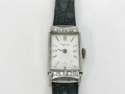 IWC Square Hand-Wound Silver Dial Women's Watch 
