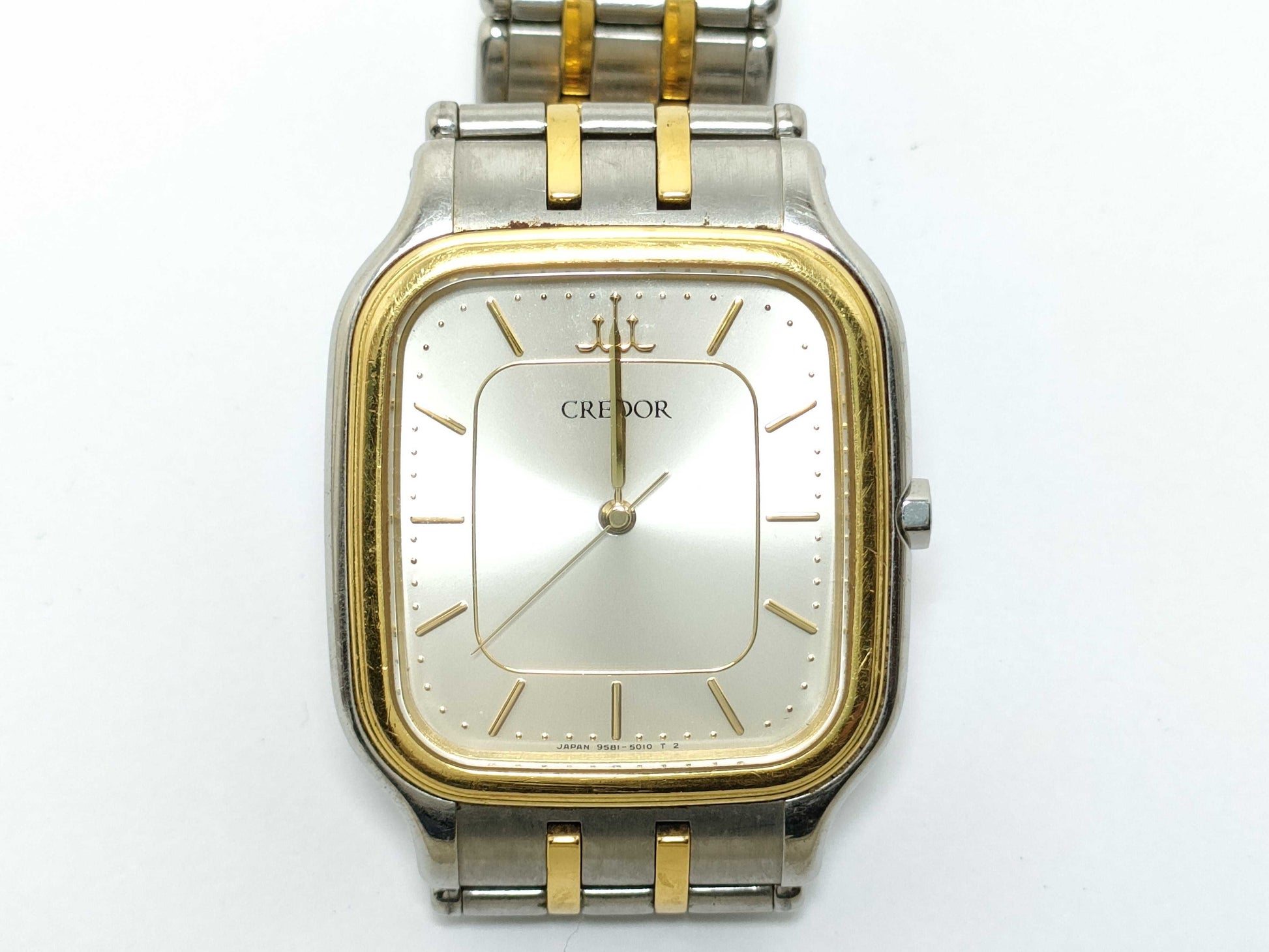 SEIKO Credor 9581-5020 220284 18KT/SS/QZ Silver Dial Non-Working/No Operational Guarantee Men's Watch