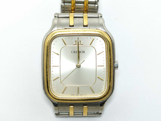 SEIKO Credor 9581-5020 220284 18KT/SS/QZ Silver Dial Non-Working/No Operational Guarantee Men's Watch