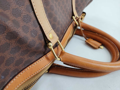 CELINE Macadam PVC and Leather Boston Bag M13 Brown