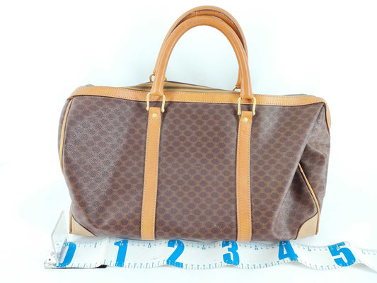 CELINE Macadam PVC and Leather Boston Bag M13 Brown