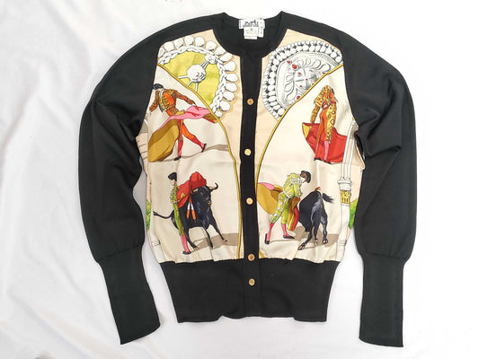 HERMES Silk 3-Piece Set Cardigan