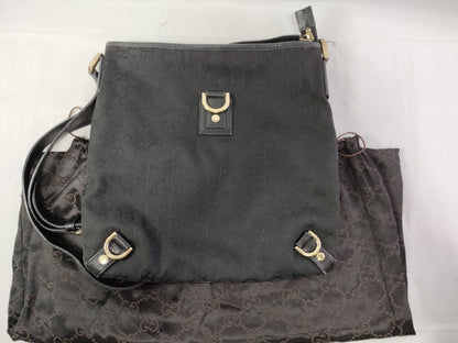 GUCCI Abbey GG Canvas Shoulder Bag 131326 204991 Black Shoulder Bag